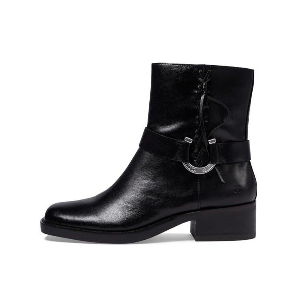 Lucky Brand Womens 7 M Black Leather Kamany Ankle Boots NIB ST2